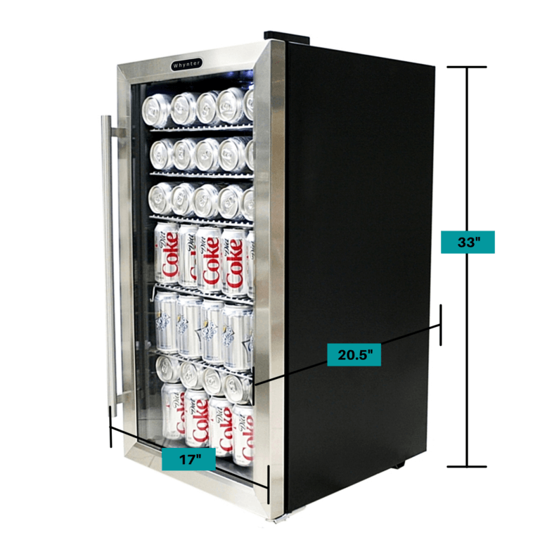 Whynter Freestanding Beverage Refrigerator | Stainless Steel Trim | 120 Can Capacity