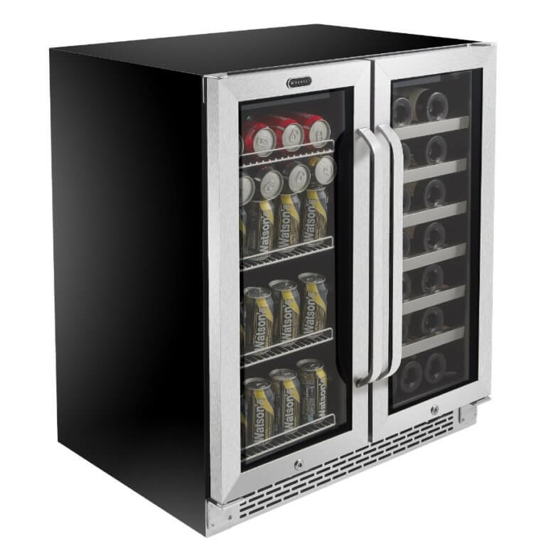 Whynter 30" Wide, Dual Zone Wine and Beverage Center | French Doors | Holds 33 Bottles & 88 Cans