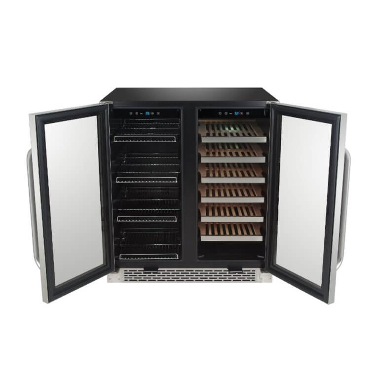 Whynter 30" Wide, Dual Zone Wine and Beverage Center | French Doors | Holds 33 Bottles & 88 Cans