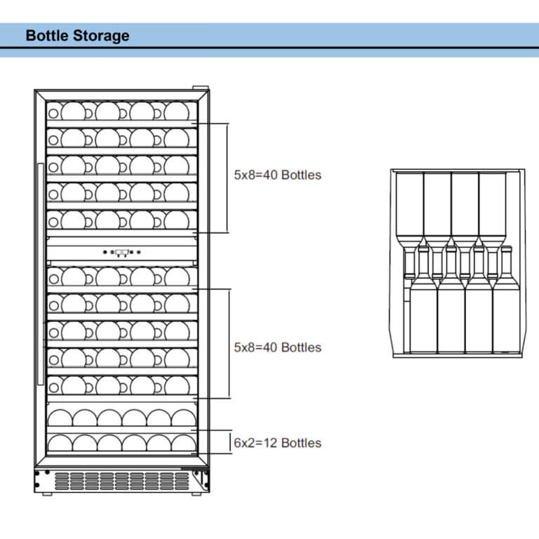 Whynter 24" Wide, 92 Bottle Dual Zone Compressor Wine Cooler