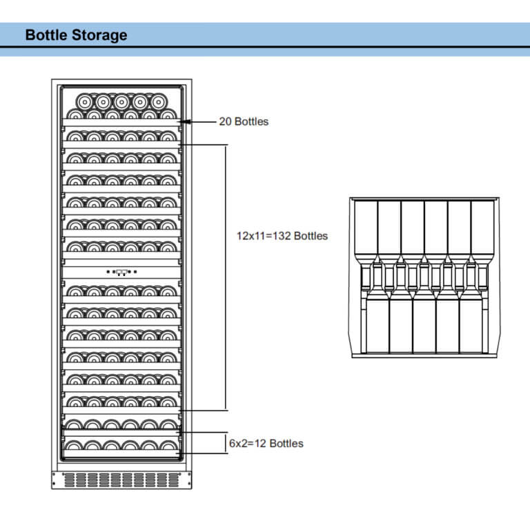 Whynter 24" Wide, 164 Bottle Dual Zone Compressor Wine Cooler