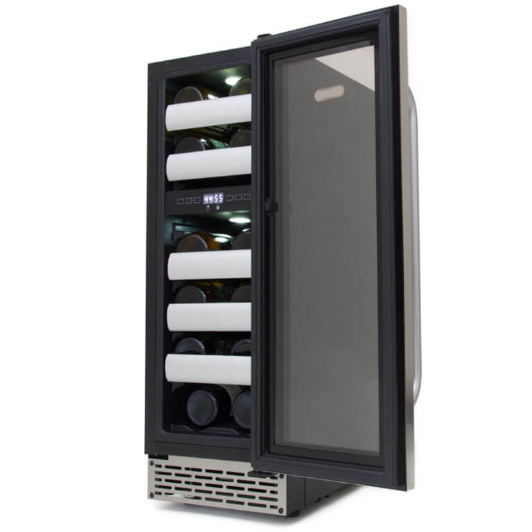 Whynter Elite 12" Wide, 17 Bottle Dual Zone Wine Refrigerator | Seamless Stainless Steel Door