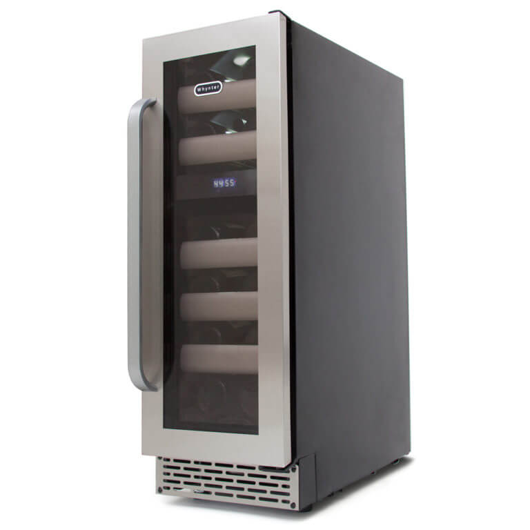 Whynter Elite 12" Wide, 17 Bottle Dual Zone Wine Refrigerator | Seamless Stainless Steel Door