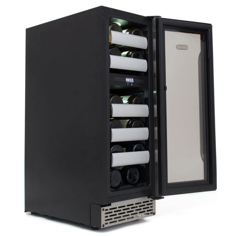 Whynter Elite 12" Wide, 17 Bottle Dual Zone Wine Refrigerator | Seamless Stainless Steel Door