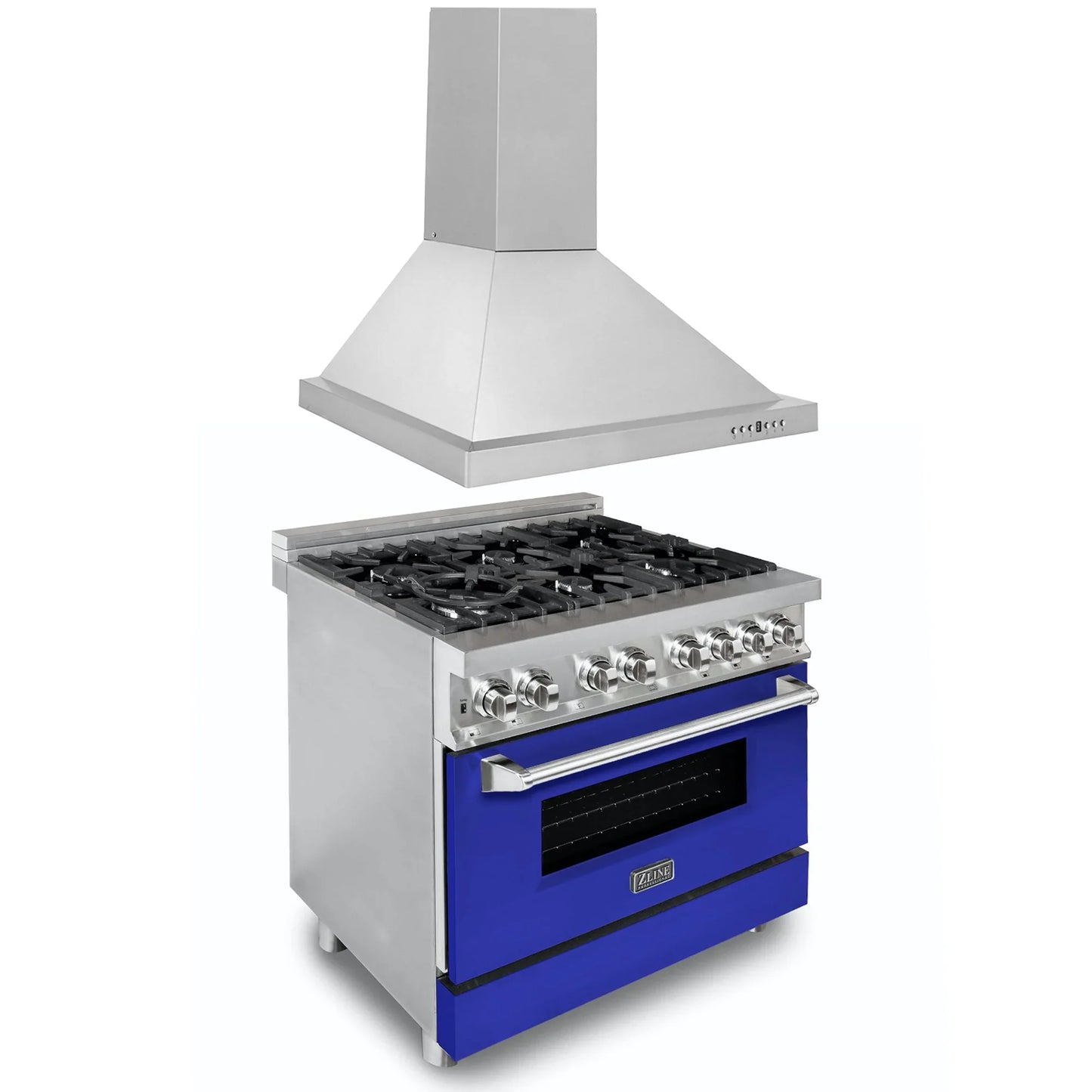 ZLINE 2 Piece Kitchen Package | Dual Fuel Range and Convertible Vent Range Hood