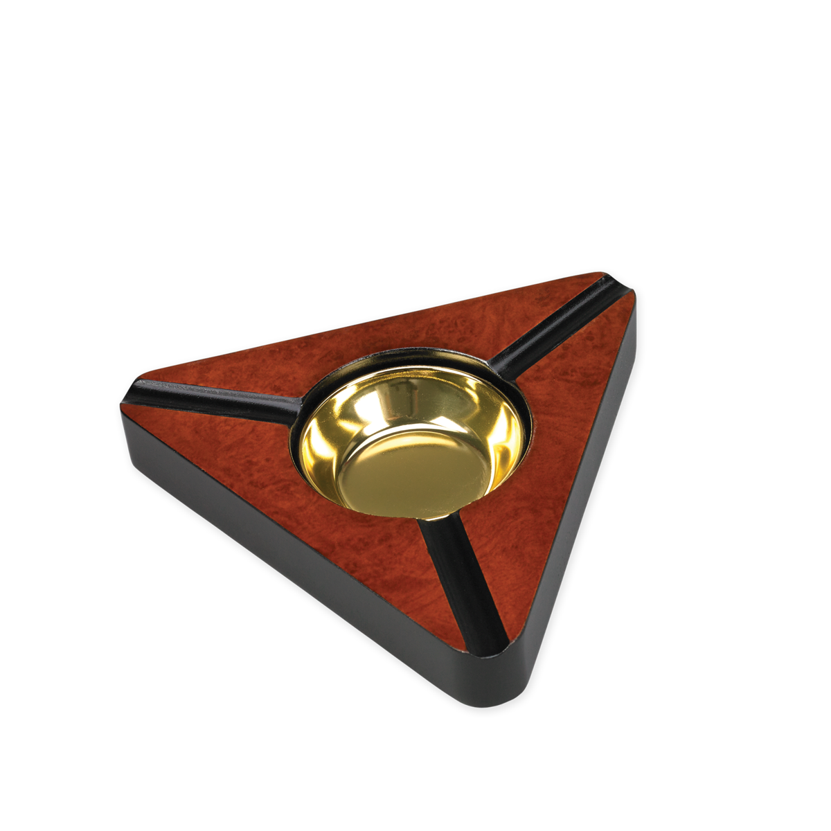 Ashtray 3 Cigars - Dark Burl Wood