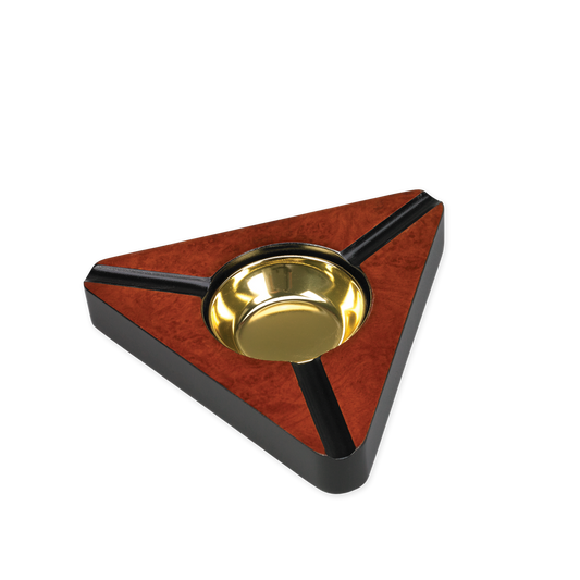 Ashtray 3 Cigars - Dark Burl Wood
