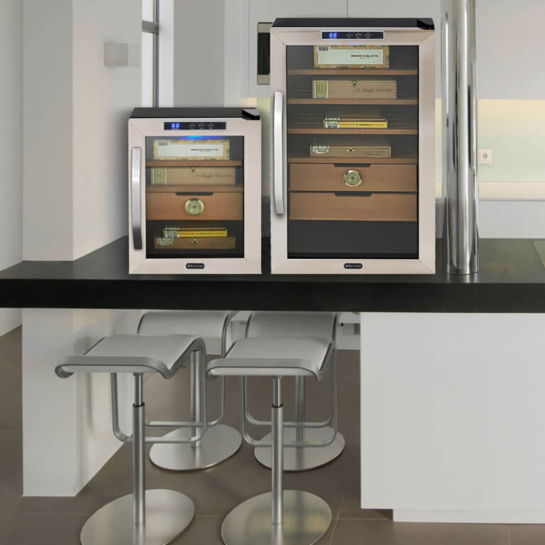 Whynter 1.2 cu. ft. Electric Cigar Cooler Humidor | Stainless Steel | Holds 250 Cigars