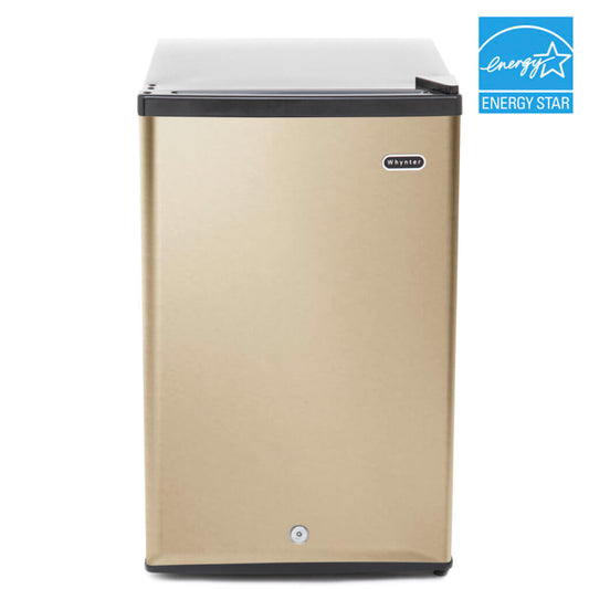 Whynter 2.1 cu.ft Upright Freezer with Lock in Rose Gold | Energy Star Rated