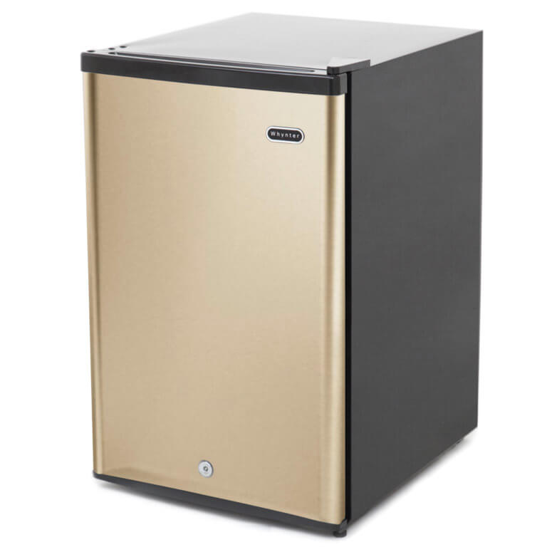 Whynter 2.1 cu.ft Upright Freezer with Lock in Rose Gold | Energy Star Rated