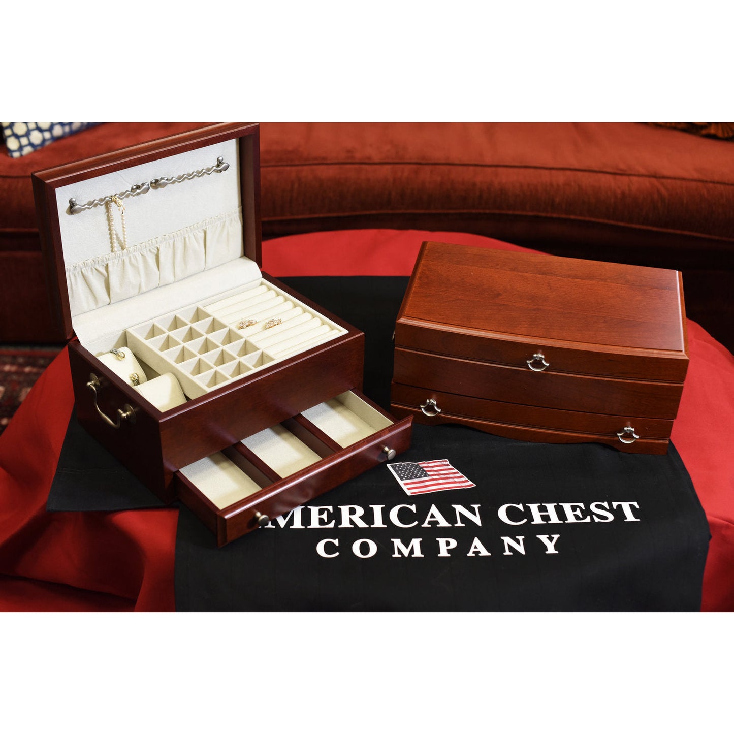Contessa Jewelry Box | Lift Out Tray and Drawer