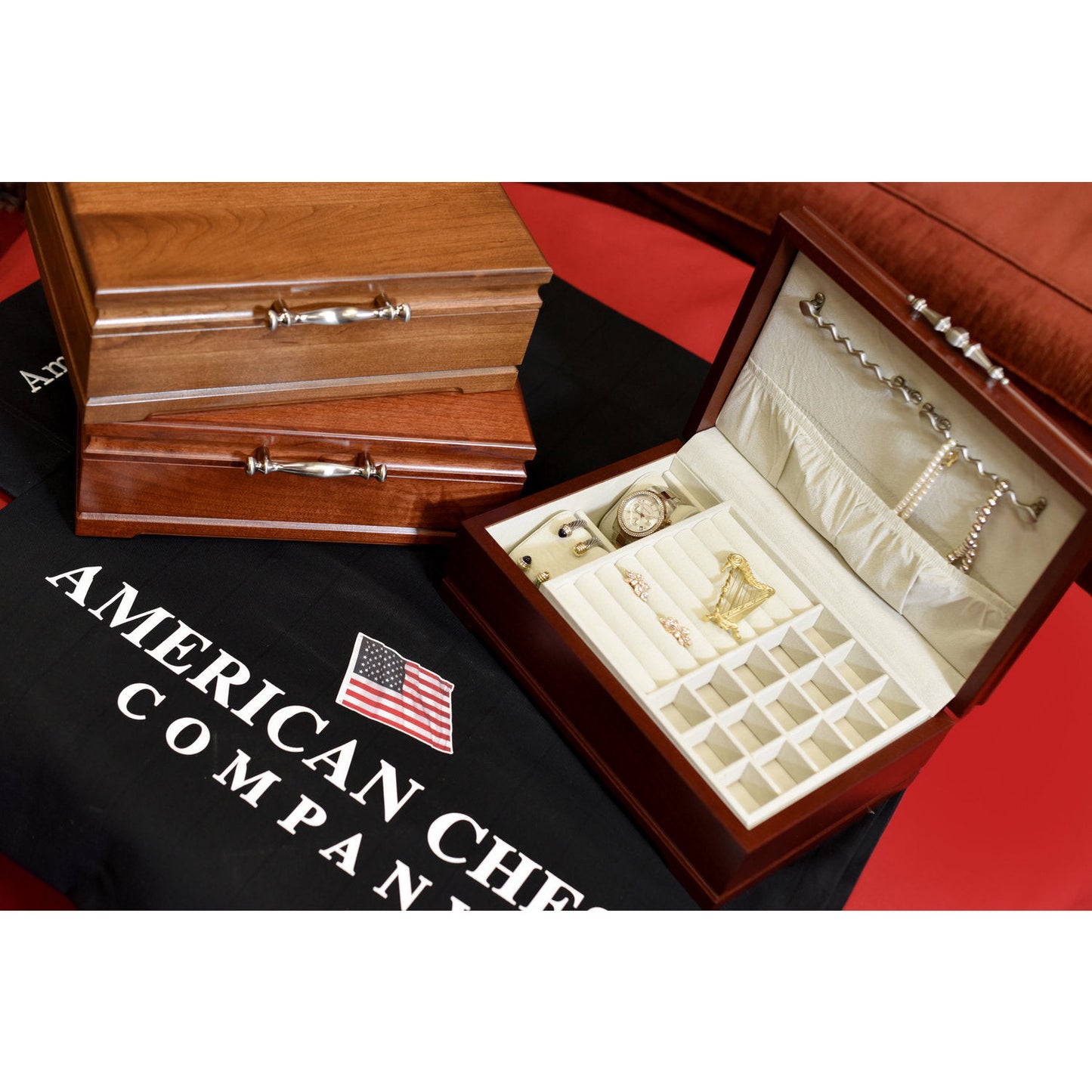 Sophistication Jewelry Box | Rich Mahogany Finish