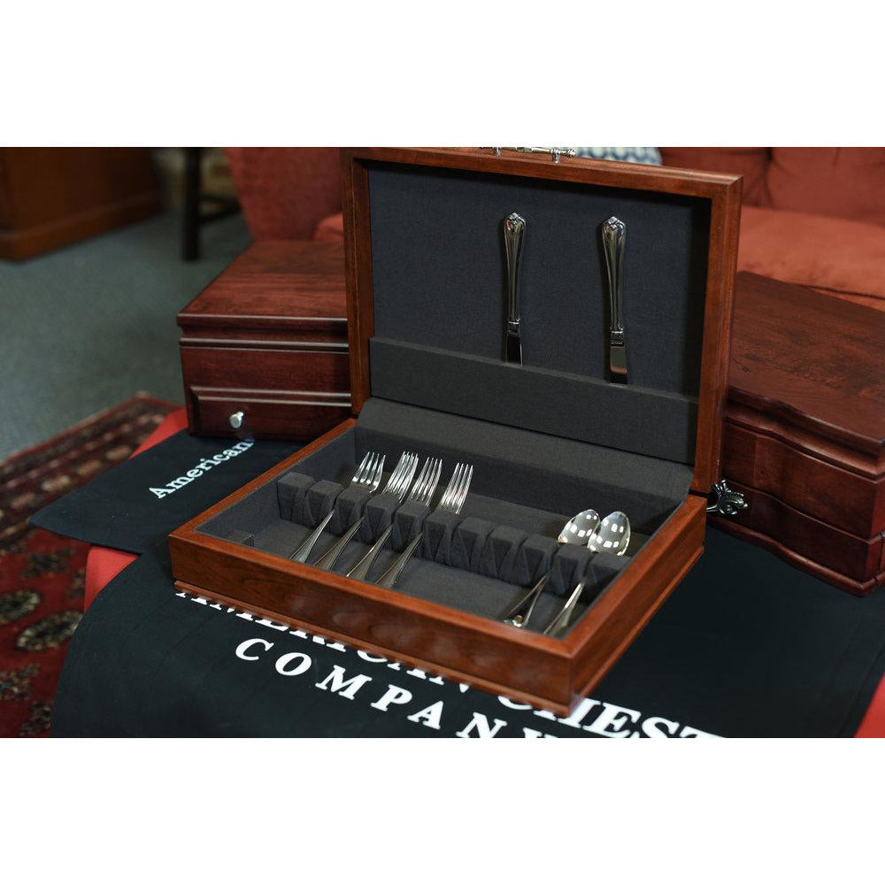 Traditions Flatware Storage | Holds 150 Pieces | Rich Mahogany Finish