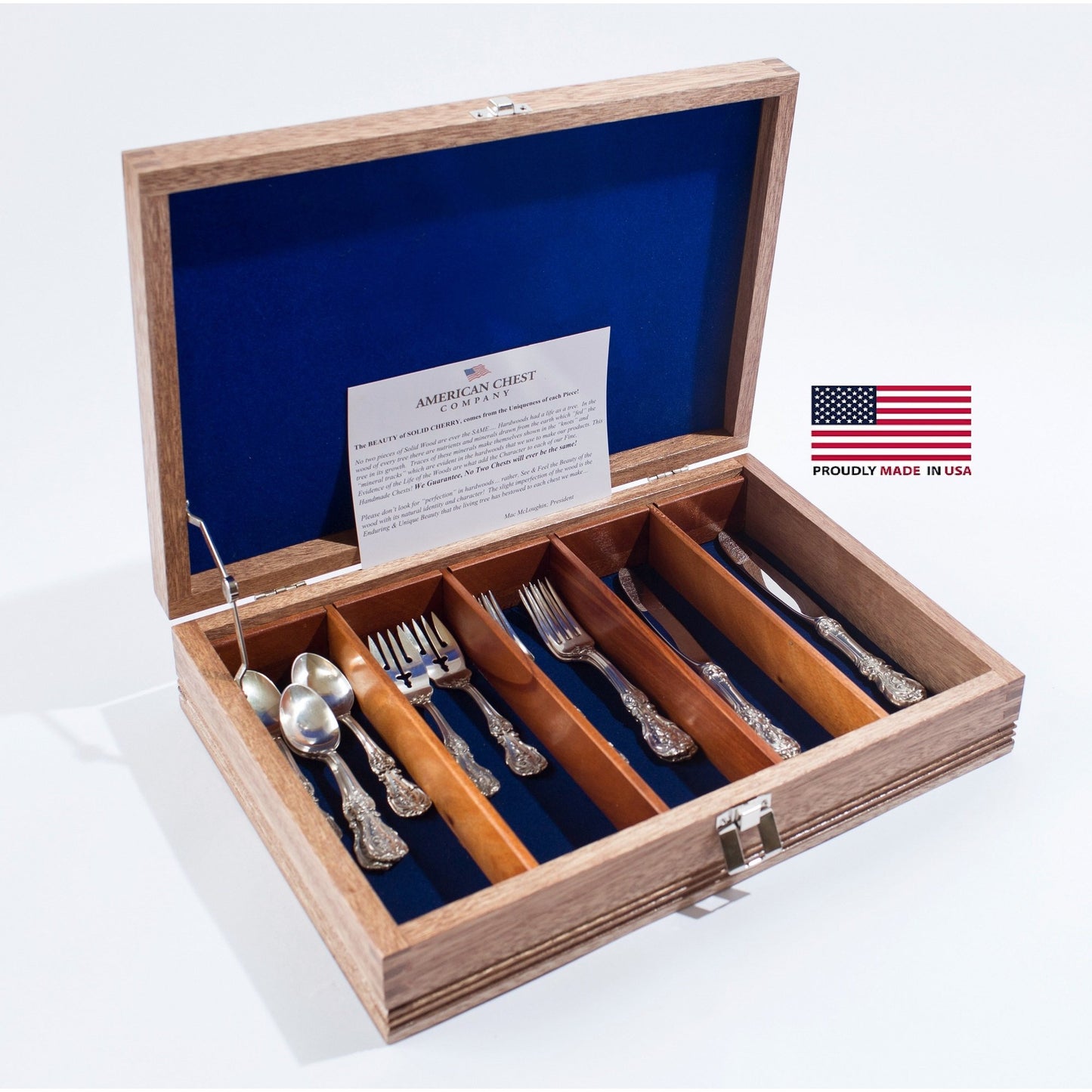 Rustic Americana Flatware Chest | 5 Divider Compartments