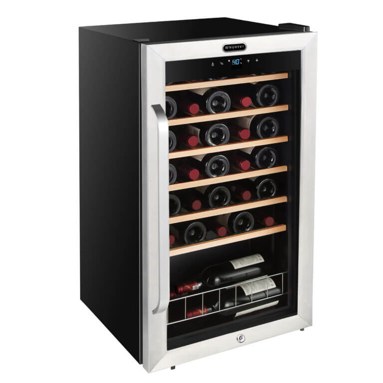 Whynter 19" Wide, 34 Bottle Stainless Steel Wine Refrigerator | Freestanding