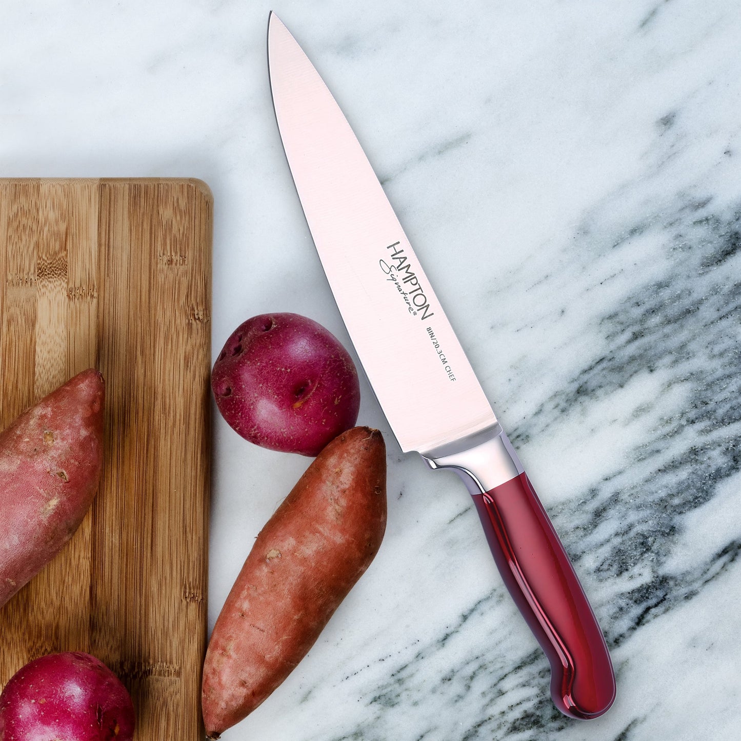 Rorik Red 8" Chef Knife/ Clear Blade Guard