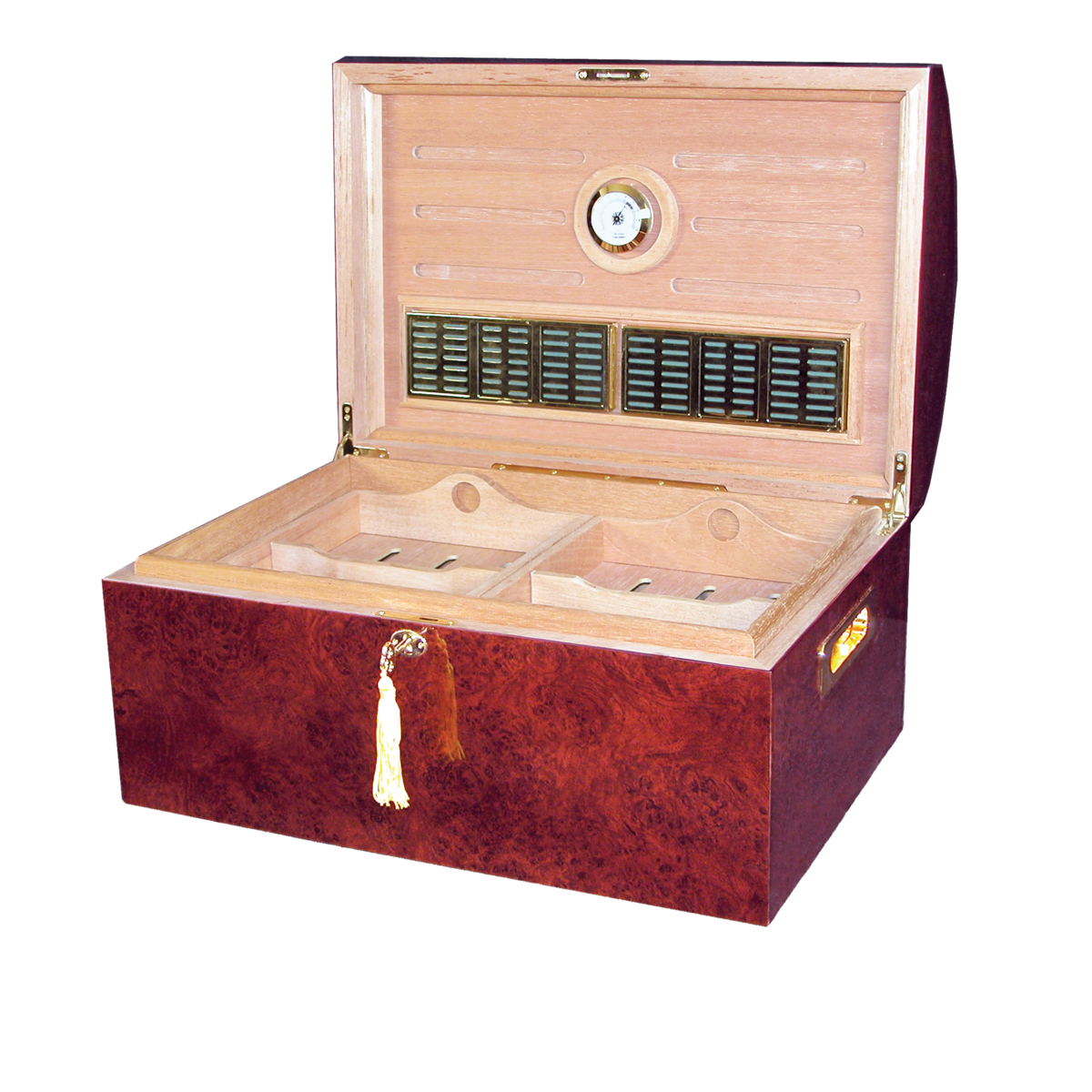 Treasure Chest Desktop Cigar Humidor with Dome Top | Holds 200 Cigars