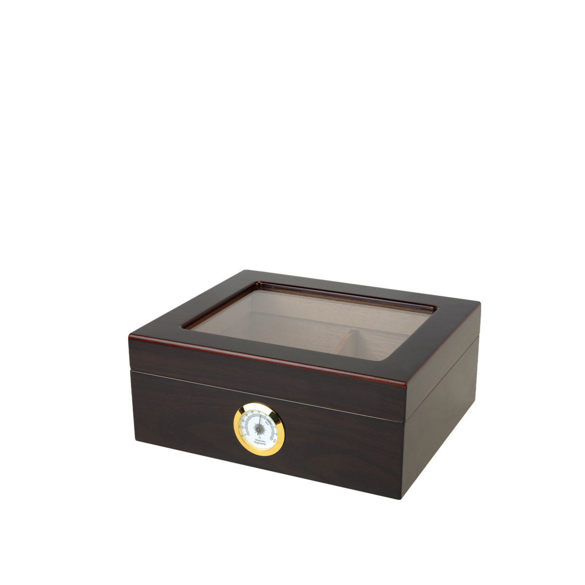 Capri Glasstop Desktop Cigar Humidor | External Hygrometer | Holds 50 Cigars