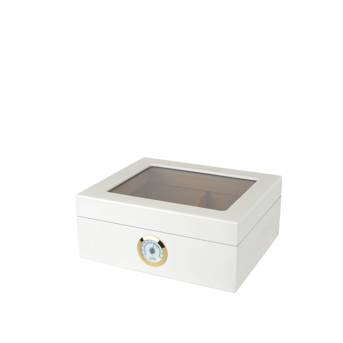 Capri Glasstop Desktop Cigar Humidor | External Hygrometer | Holds 50 Cigars