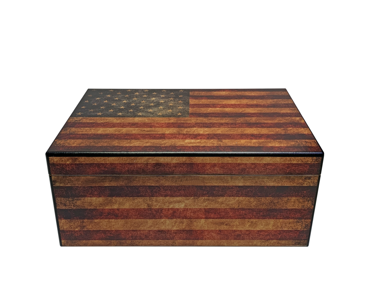 Old Glory with American Flag Finish | Holds 100 Cigars