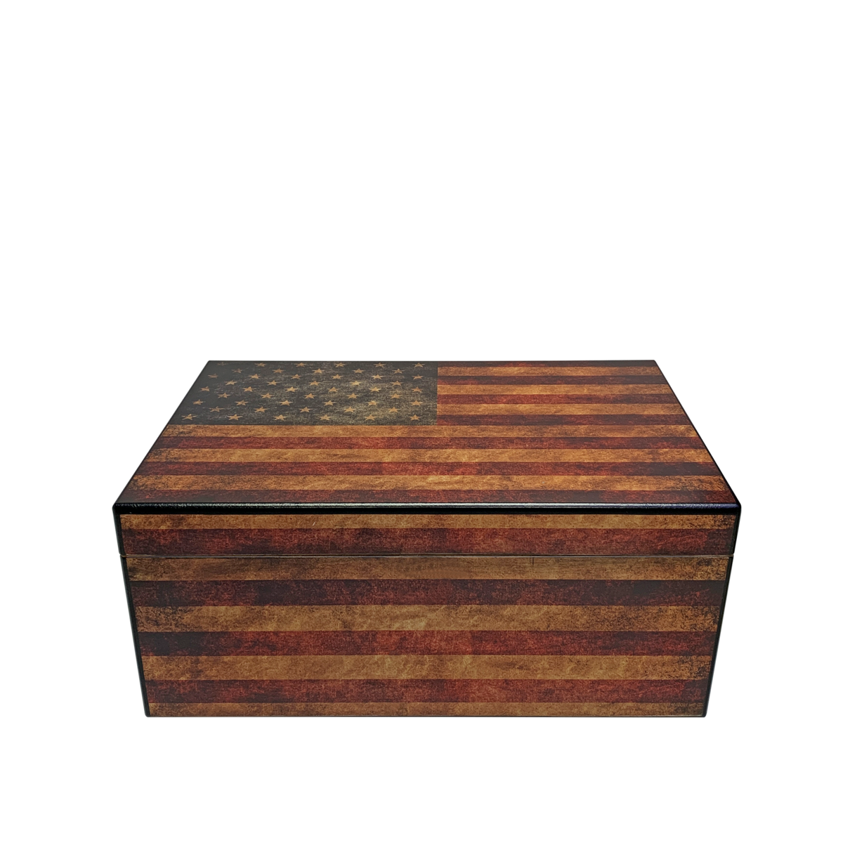 Old Glory (Sm) Desktop Cigar Humidor | Holds 50 Cigars