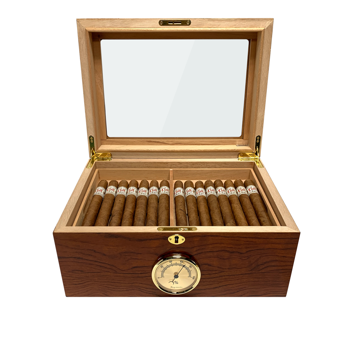 Milano Glass Top Cigar Humidor | Holds 100 Cigars