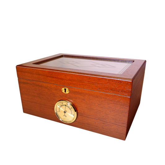 Bally II Desktop Cigar Humidor w/ Diamond Finish | Holds 100 Cigars