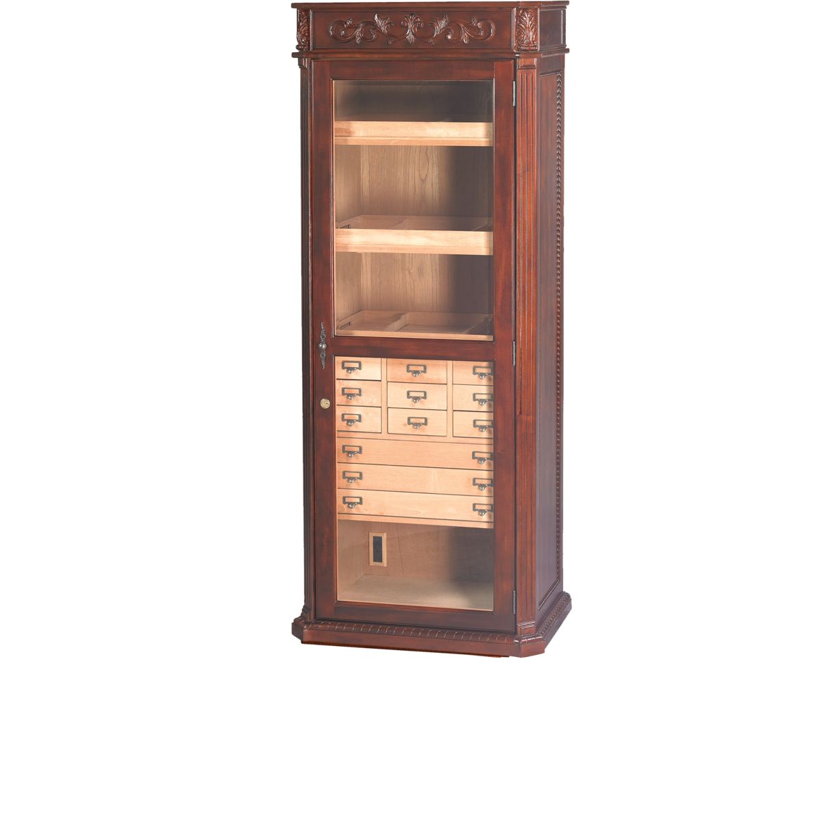 Olde English Cigar Humidor Tower Cabinet | Holds 3500 Cigars