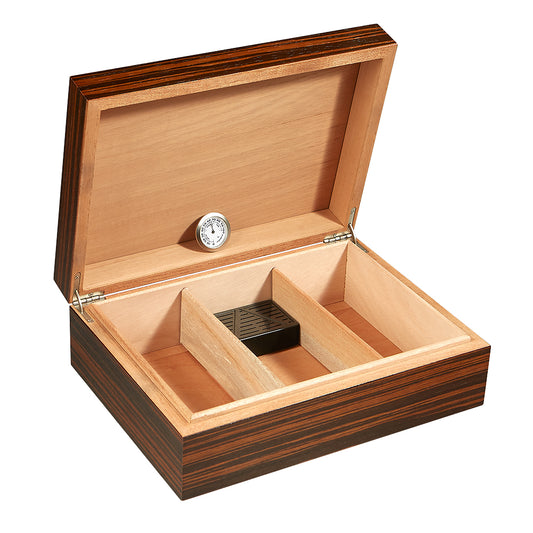 Zebra Desktop Cigar Humidor | Holds 50 Cigars