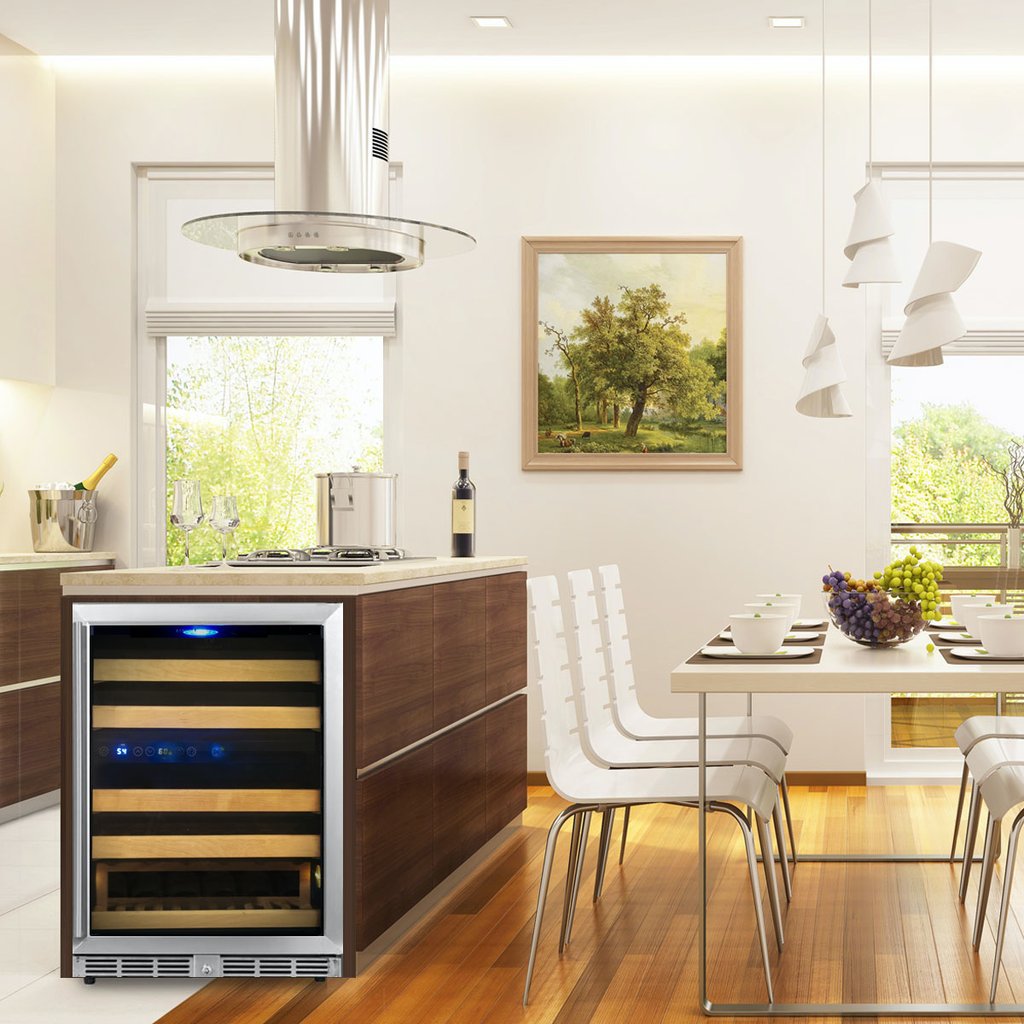 KingsBottle 24” Dual Zone Wine Cooler | Holds 46 Bottles | KBU145DX