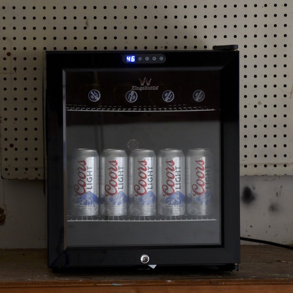 KingsBottle 17” Compressor Mini-Fridge | Holds 45 Cans | KBU-52-BP
