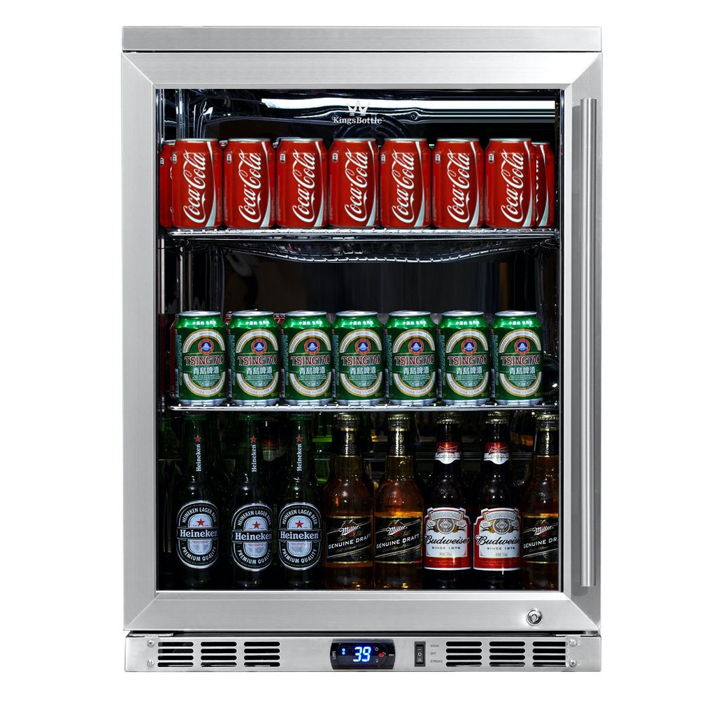 KingsBottle 24” Wide Beverage Center | Holds 126 Cans | Heated Glass Door | KBU55M
