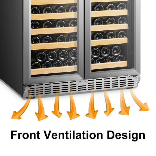 Lanbo 32" Wide, 287 Bottle Dual Zone Luxury Wine Cooler | French Doors