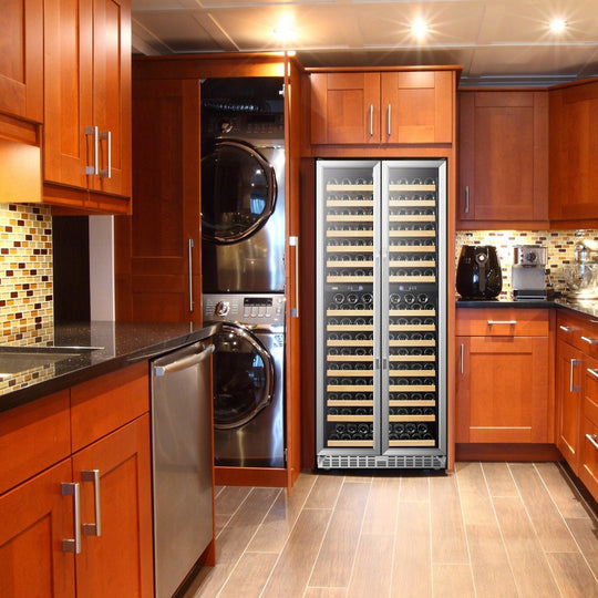 Lanbo 32" Wide, 287 Bottle Dual Zone Luxury Wine Cooler | French Doors