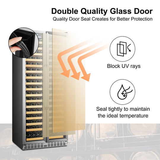 Lanbo 32" Wide, 289 Bottle Single Zone Luxury Wine Cooler | French Doors