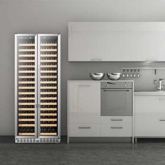 Lanbo 32" Wide, 289 Bottle Single Zone Luxury Wine Cooler | French Doors