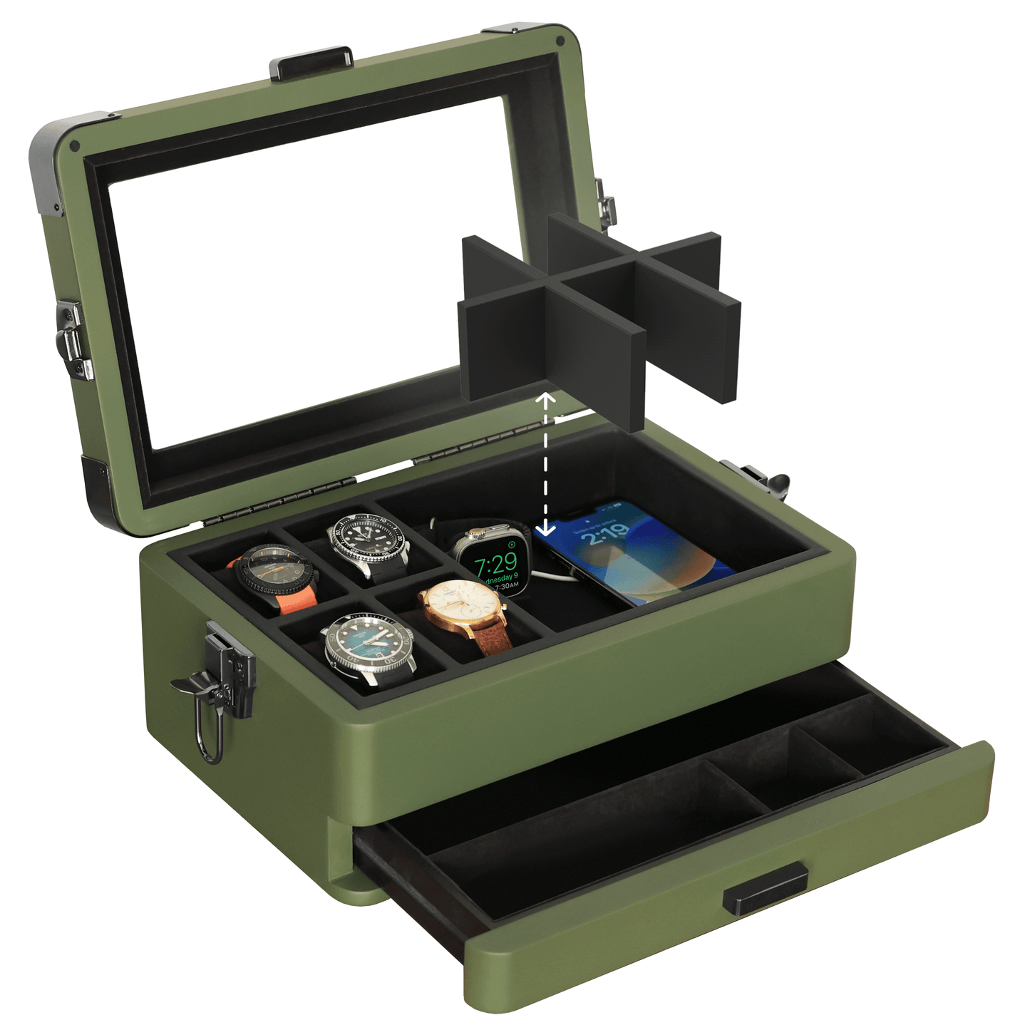 10 Slot Military Watch Box