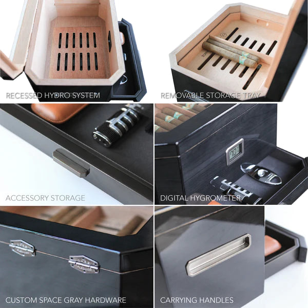 Octodor Glass Top Cigar Humidor | Holds 100 Cigars