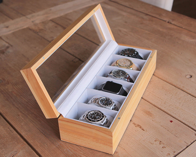 Pine Wood Watch Box - 6 Slot