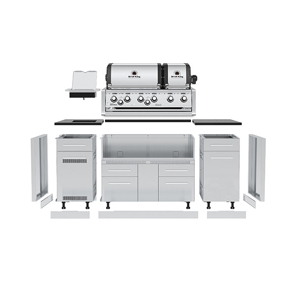Broil King Imperial S 690i 6-Burner Gas Grill Center - With Rotisserie & Side Burner - Stainless Steel - 897844 LP / 897847 NG