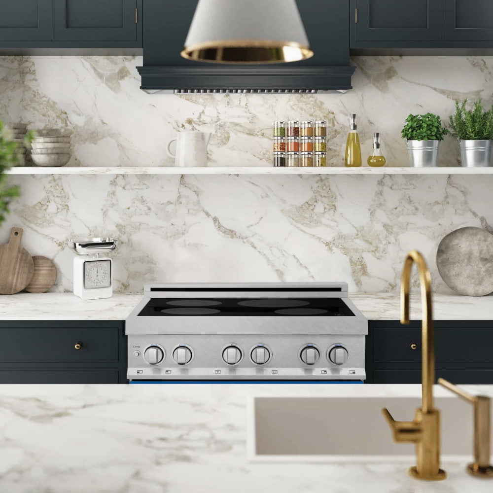 ZLINE 30" 4.0 cu. ft. Induction Range in DuraSnow® with a 4 Element Stove and Electric Oven (RAINDS-30)