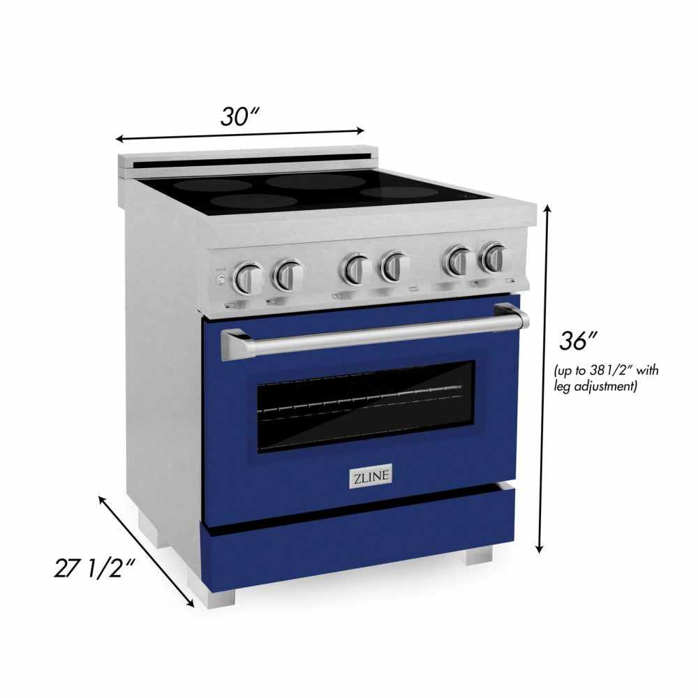 ZLINE 30" 4.0 cu. ft. Induction Range in DuraSnow® with a 4 Element Stove and Electric Oven (RAINDS-30)