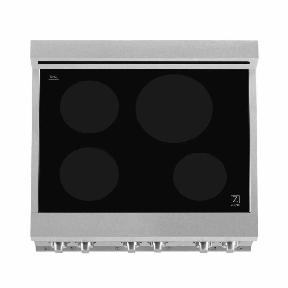 ZLINE 30" 4.0 cu. ft. Induction Range in DuraSnow® with a 4 Element Stove and Electric Oven (RAINDS-30)