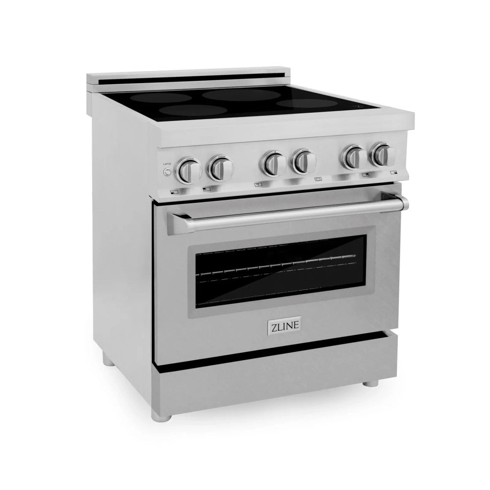 ZLINE 30" 4.0 cu. ft. Induction Range in DuraSnow® with a 4 Element Stove and Electric Oven (RAINDS-30)