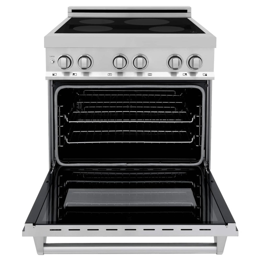 ZLINE 30" 4.0 cu. ft. Induction Range in DuraSnow® with a 4 Element Stove and Electric Oven (RAINDS-30)