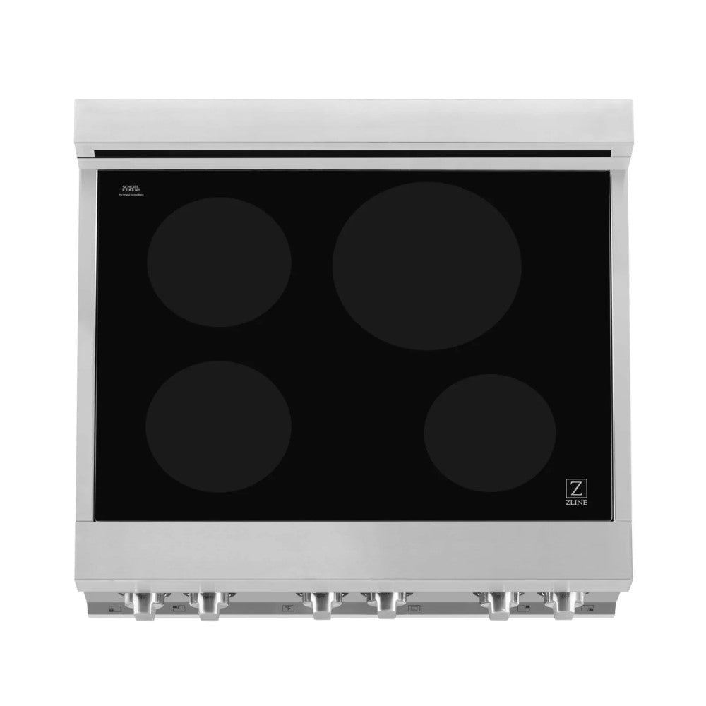 ZLINE 30" 4.0 cu. ft. Induction Range in DuraSnow® with a 4 Element Stove and Electric Oven (RAINDS-30)
