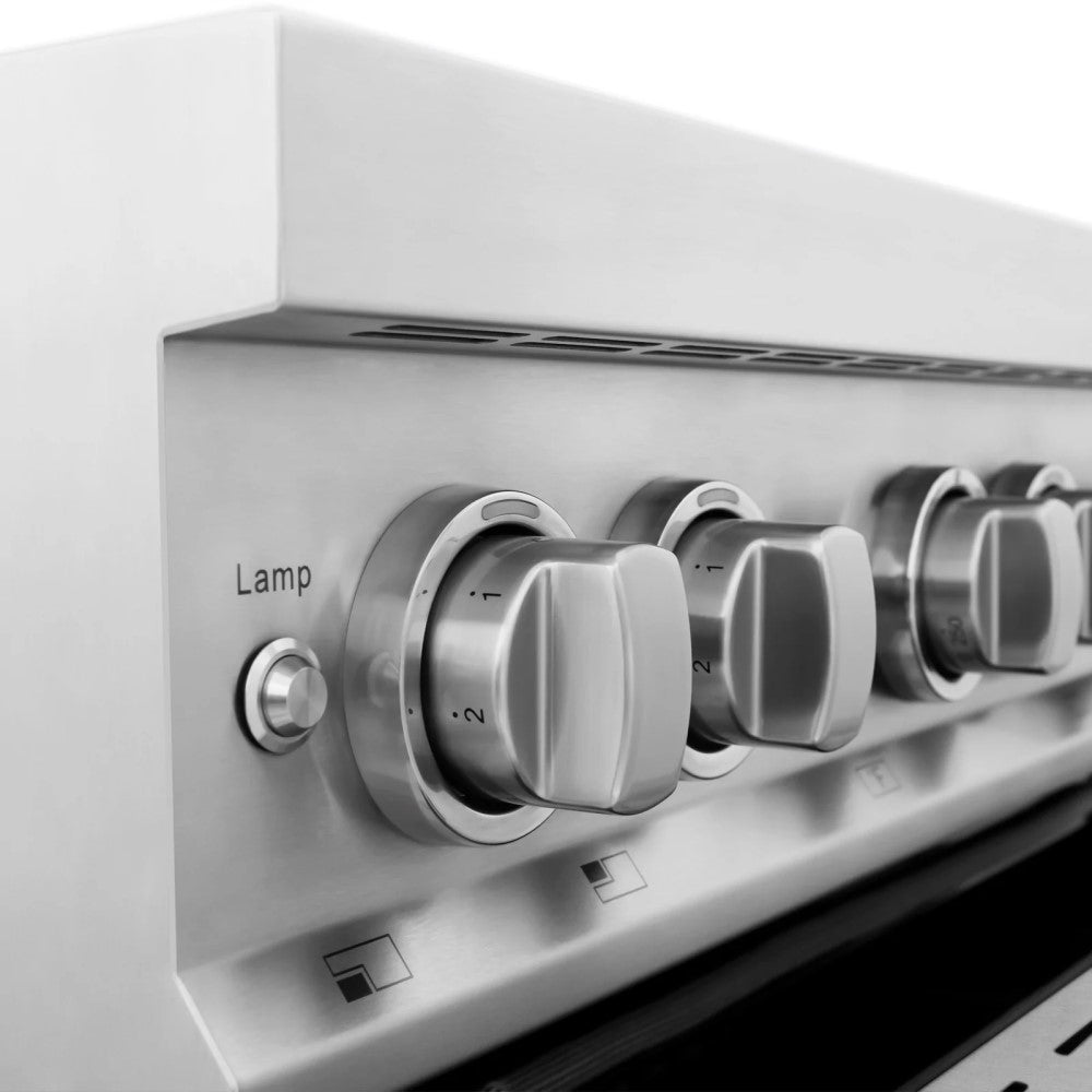 ZLINE 30" 4.0 cu. ft. Induction Range in DuraSnow® with a 4 Element Stove and Electric Oven (RAINDS-30)