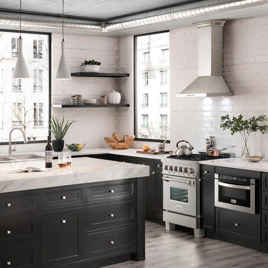 ZLINE 24" Dual Fuel Range with Gas Stove and Electric Oven in DuraSnow® Stainless Steel (RAS-SN-24)