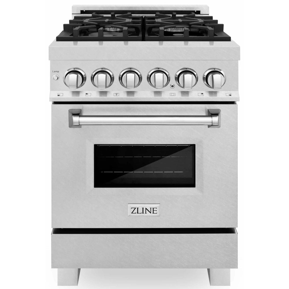 ZLINE Electric Oven and Gas Cooktop Dual Fuel Range with Reversible Griddle in DuraSnow® Stainless Steel (RAS-SN-GR)