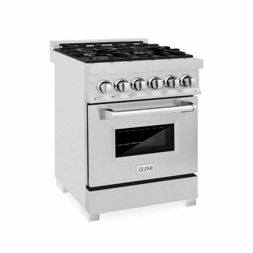 ZLINE Electric Oven and Gas Cooktop Dual Fuel Range with Reversible Griddle in DuraSnow® Stainless Steel (RAS-SN-GR)